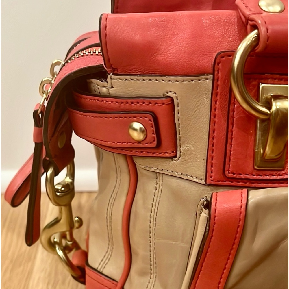 COACH Genuine Leather Double Zip Satchel - Picture 5 of 13